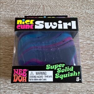 NeeDoh Nice Cube Swirl Super Solid Squish - Blue, Green, Pink and Purple